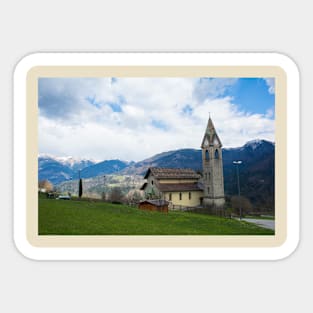 Church in Mione, North East Italy Sticker